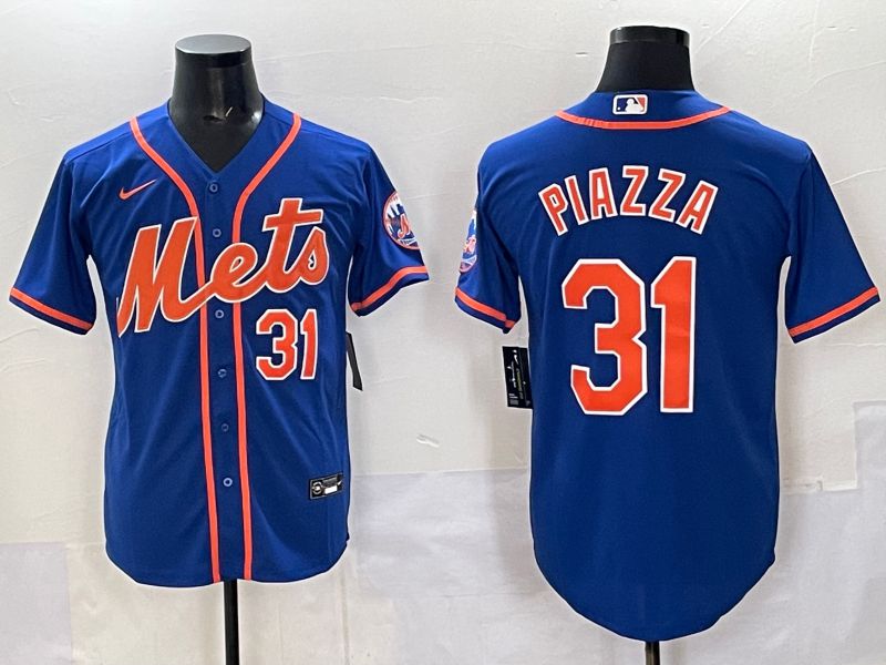 Men 2025 New York Mets #31 Piazza Blue Game Nike MLB Jersey style 01